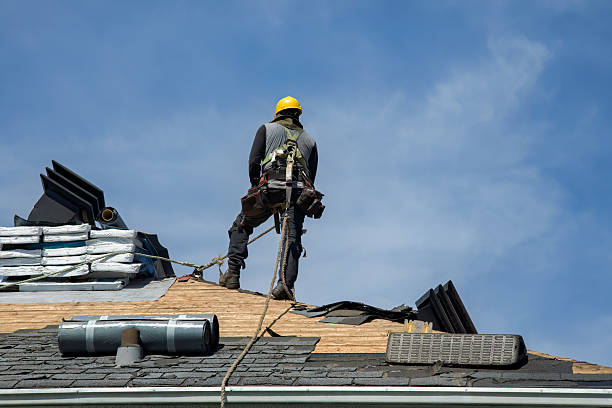 Professional Gutter Installation technician working in Armada, MI